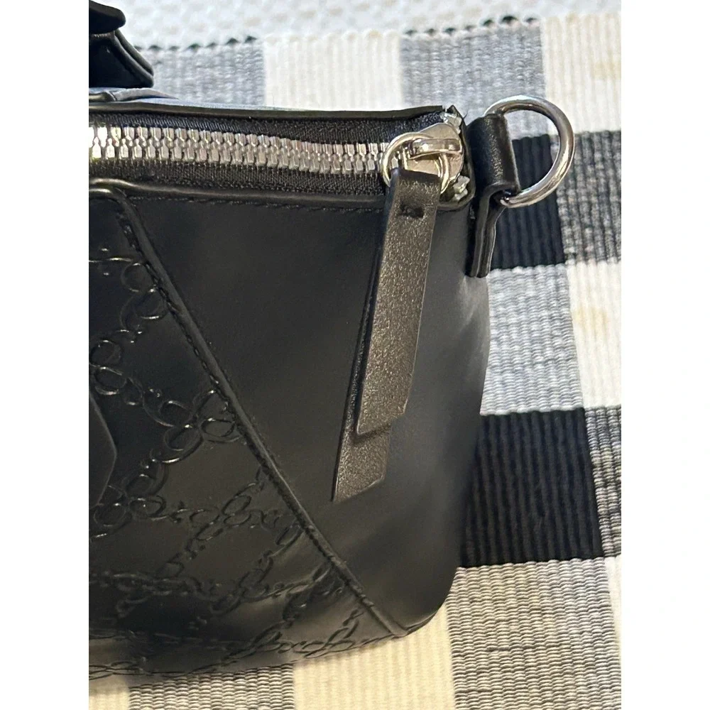 Nine West - Patterned - Solid Black - Satchel- Hand Bag W/Lock + Key Decor